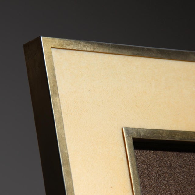 Metal Lacquered Goatskin Parchment Picture Frame by Aldo Tura, Italy, 1970s For Sale - Image 7 of 11