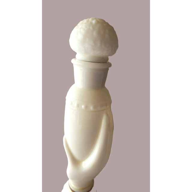 Art Deco Vintage Avon Elegant Hand Perfume Decanter Bottle Milk Glass For Sale - Image 3 of 9