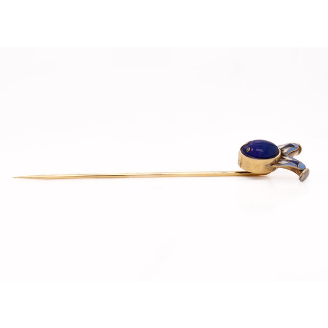 Carl Bacher Austrian Egyptian Revival Gold & Enamel Scarab Beetle Stickpin For Sale - Image 10 of 11