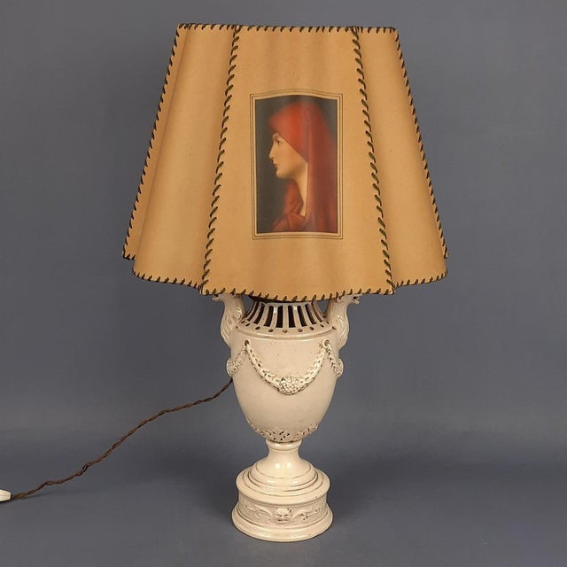 Vintage Table Lamp in Ceramic and Paper, 1950 For Sale - Image 16 of 16