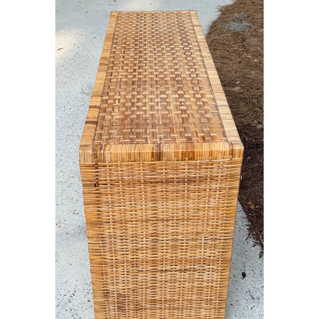 Vintage Island Style Wrapped Rattan Chest of Drawers For Sale - Image 12 of 15