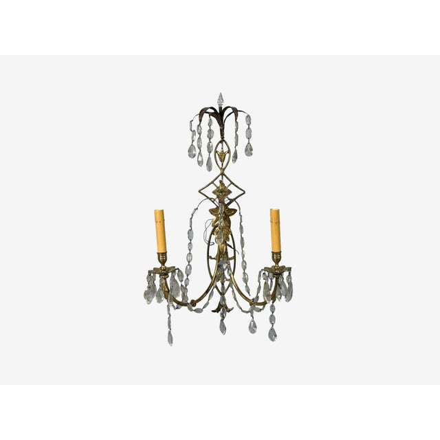 1950s 1950s Neoclassical Style, Wall Sconces, Bronze, Crystal, France - a Pair For Sale - Image 5 of 11