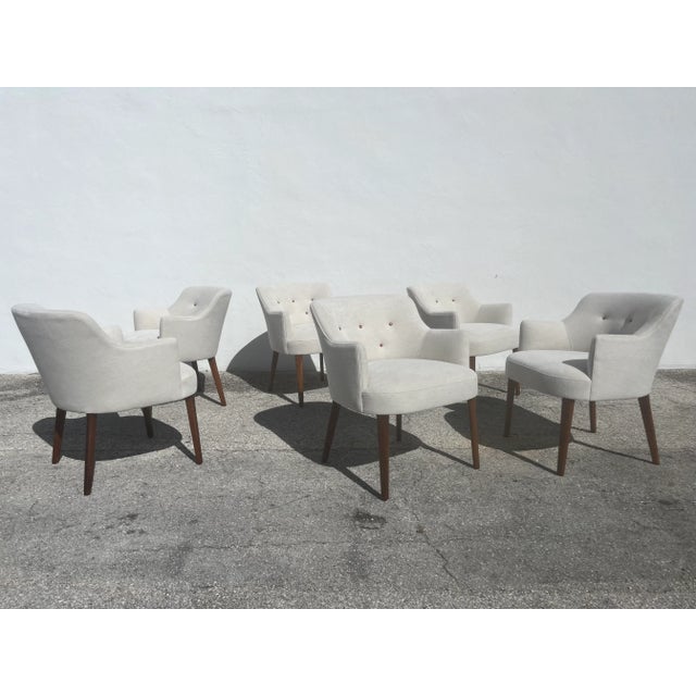 Set of Six Dining Chairs by Robinson-Johnson from 1956, please see picture of label. Chairs were reupholstered by the best...