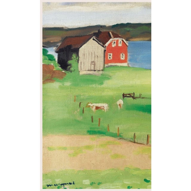 Bunny Williams Home Vintage Countryside Art Print – Farm Landscape by Marquet, 24" X 16" For Sale - Image 4 of 7