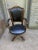 20th Century Vintage French Louis XV Style Brass Nail Studded Upholstered Vinyl Executive Office Chair For Sale - Image 9 of 15