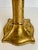 Antique Art Nouveau Gilt Metal Trumpet Altar Vase With Floral Relief For Sale - Image 4 of 14
