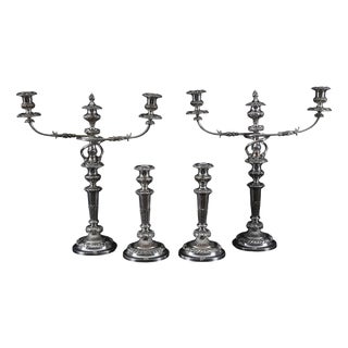 Antique Sheffield George III Candelabra, 18th Century, Set of 4 For Sale