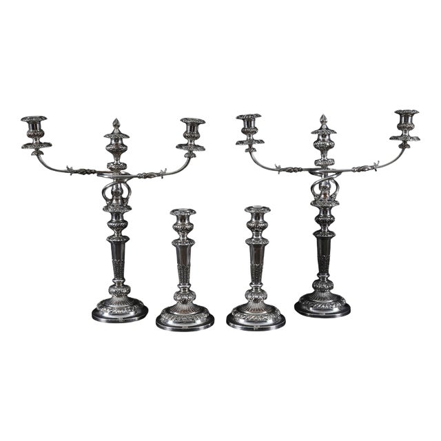 Antique Sheffield George III Candelabra, 18th Century, Set of 4 For Sale