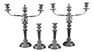 Antique Sheffield George III Candelabra, 18th Century, Set of 4
