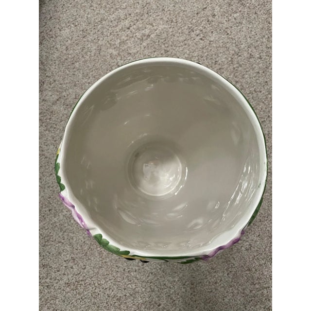 1980s 1980s Tall Ceramic Floral Floor Vase or Umbrella Stand For Sale - Image 5 of 13