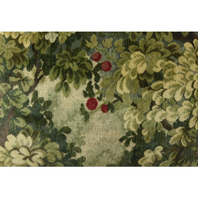 French Provincial Scalamandre Velvet Marley Botanical Tapestry Feather/Down Pillow For Sale - Image 3 of 6