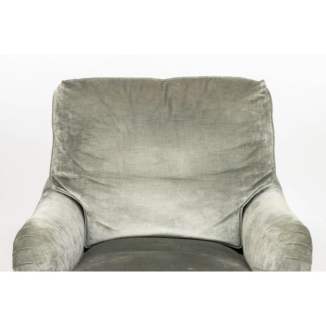 Baker Gray Velvet Upholstered Chairs and Ottoman For Sale In New York - Image 6 of 12