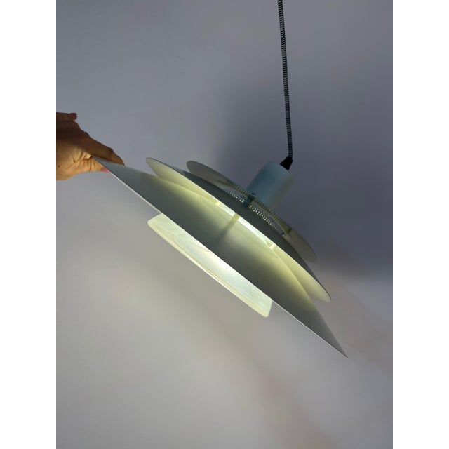 White Louvered Lamp with Marbled Glass from Jeka For Sale - Image 6 of 11