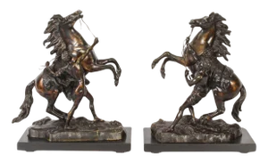 French Artist, Grand Tour Marly Horse Sculptures, 19th Century, Bronzes, Set of 2