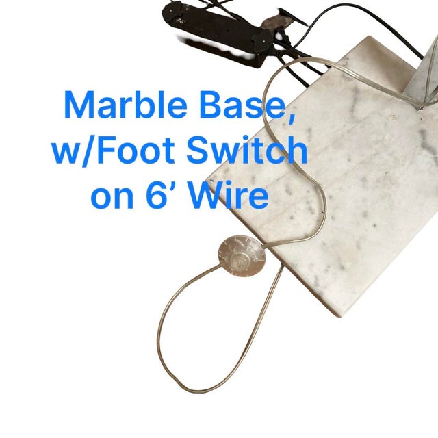 2010s Floor Lamp Arc Style 72” Like New and Very Good Condition. Substantial Marble Base. Foot Switch. For Sale - Image 5 of 9