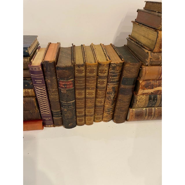 Group of 26 Assorted Leather or Marbled Bound Books, 19th Century For Sale - Image 4 of 7