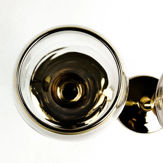 Vintage Gold Stem Rimmed Champagne Glasses For Sale - Image 4 of 11