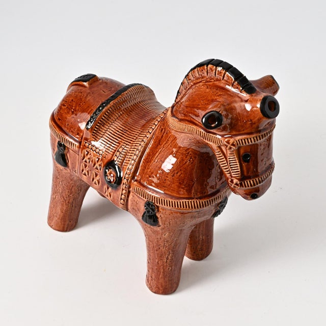 Ceramic Ceramic Horse Figurine by Aldo Londi for Bitossi, 1960s For Sale - Image 7 of 12