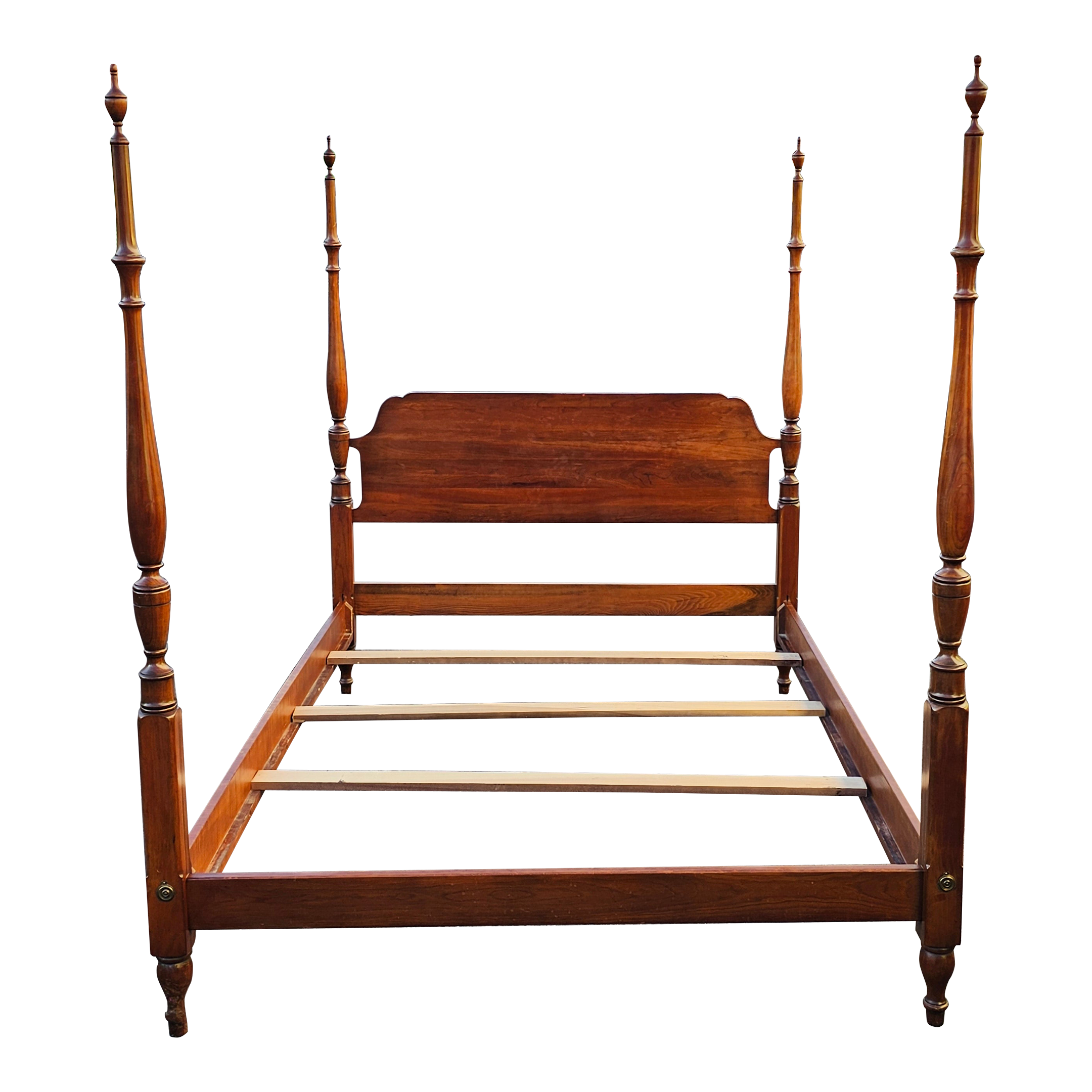 Mid 20th Century Solid Cherry Semi Poster Full Size Bed Frame