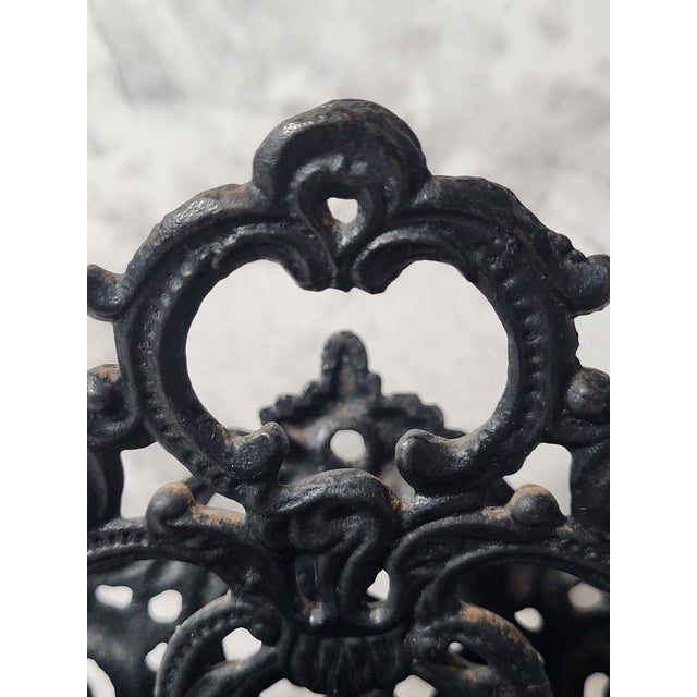 Black 1940s Victorian Cast Iron Letter Holder For Sale - Image 8 of 16