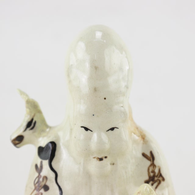 19th Century Vintage Chinese Porcelain Shou Lao Figurine – God of Longevity For Sale - Image 5 of 12