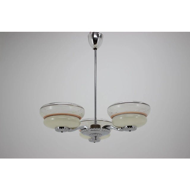 Large Mid-Century Modern Pendant Lamp from Zukov, 1950s For Sale - Image 3 of 13