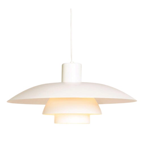 White PH4/3 Hanging Lamp by Poul Henningsen for Louis Poulsen, 1960s For Sale