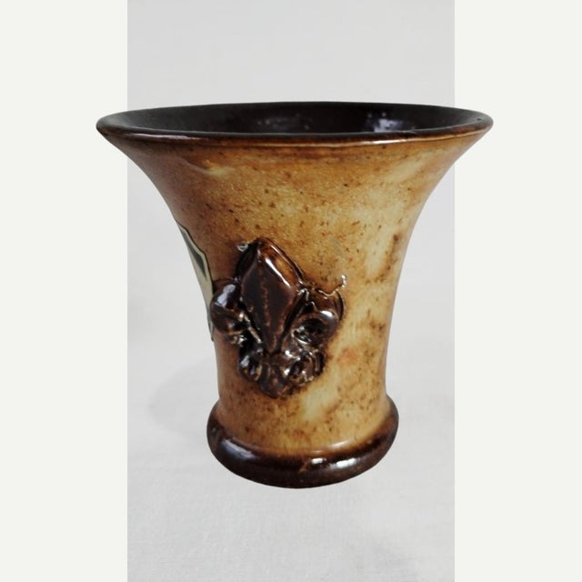 Art Deco Ceramics with Fleur-De-Lis Relief by Roger Guérin, 1920s, Set of 2 For Sale - Image 6 of 9