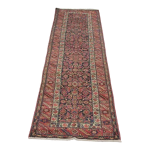 1920s Old Persian Malayer Runner Rug 3’1″ X 12’9″