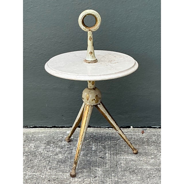 Vintage 1940s Italian Gilt Tipped Side Table For Sale - Image 12 of 12