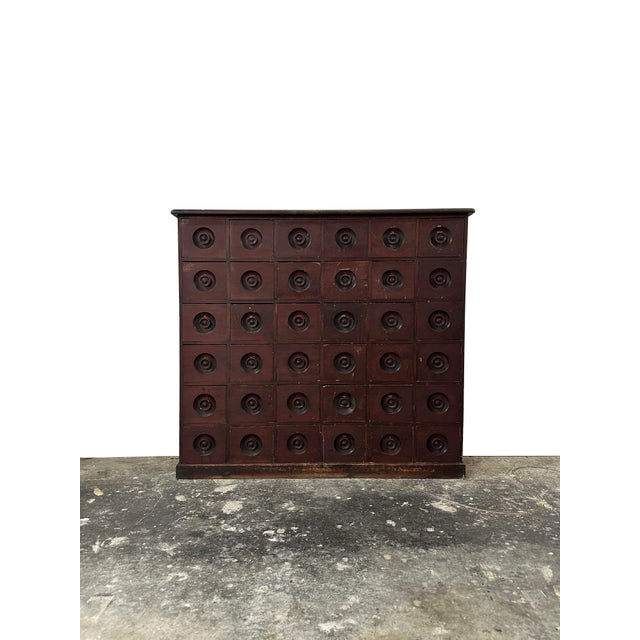 Vintage Industrial Apothecary Haberdashery Workshop Chest of Drawers For Sale - Image 5 of 5