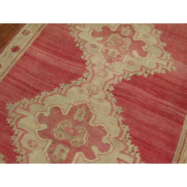 Mid 20th Century Vintage Zabihi Collection Turkish Pink Gallery Rug - 6'1" x 12'3" For Sale - Image 5 of 10