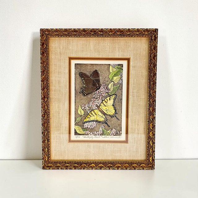 A signed limited-edition fine art print by Fred Edwards titled Butterfly Bush, executed as a hand-coloured etching and...