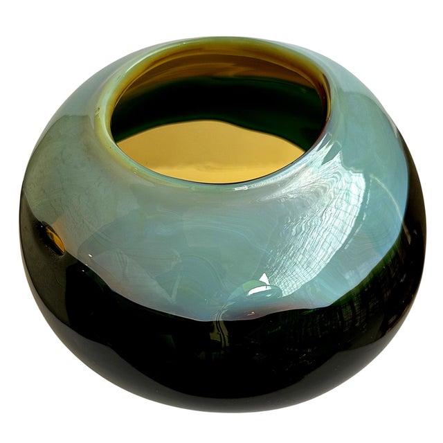 Late 20th Century Sculptural Multicolor Handblown Art Glass Vase – Murano Style For Sale - Image 9 of 12