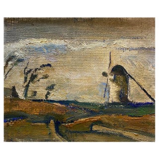 Maurice Barraud, Mill in the Dunes, Oil on Canvas, 1914 For Sale