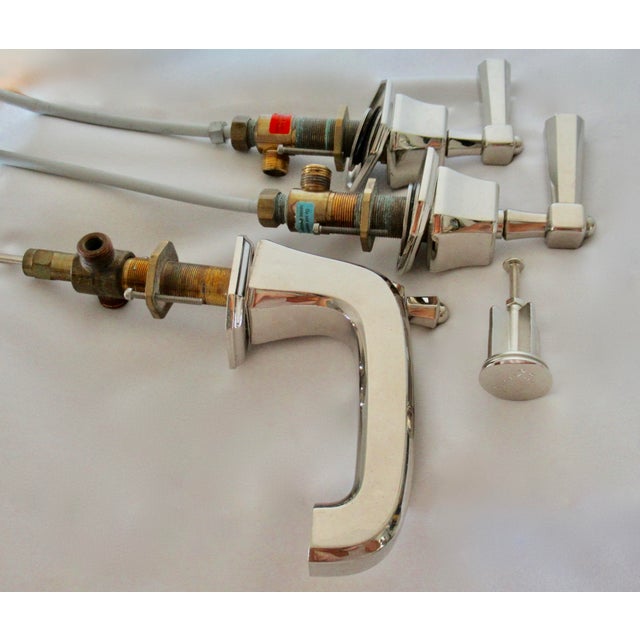 Chrome C .2014 Sherle Wagner Polished Nickel "Harrison Lever Faucet," Hardware & Stopper Set -4 Pcs. For Sale - Image 8 of 18
