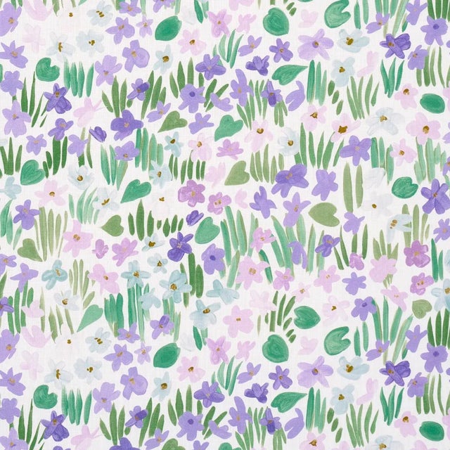 SAMPLE - Schumacher X Studio Bon Sweet Violette Indoor/Outdoor Fabric In Pink For Sale