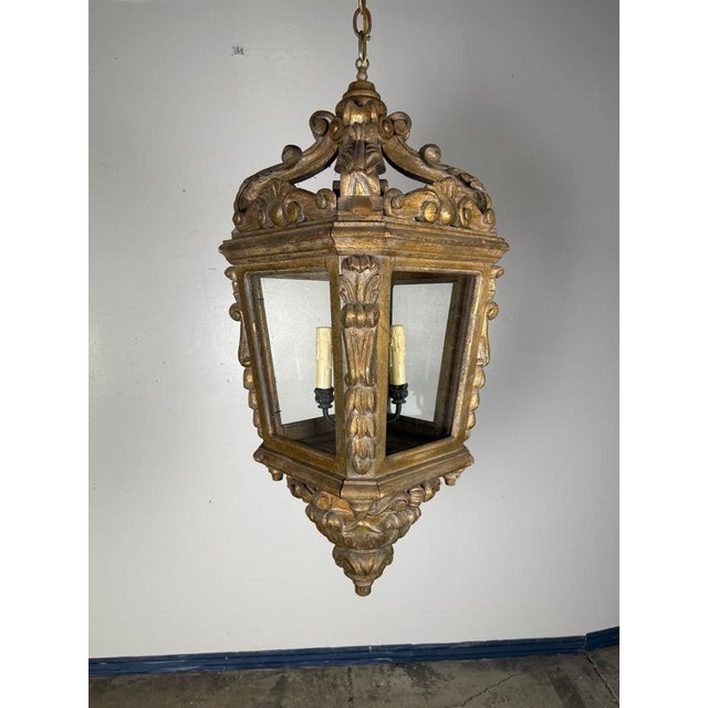 From the rolling hills of Northern Italy, this exquisite carved giltwood lantern once graced the loggia of a grand...