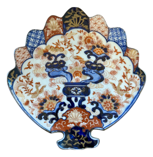 Antique Japanese Fan-Shaped Imari Plate, 1900s