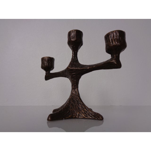 Mid-Century Modern Brutalist Bronze Candleholder, 1960s For Sale - Image 3 of 18