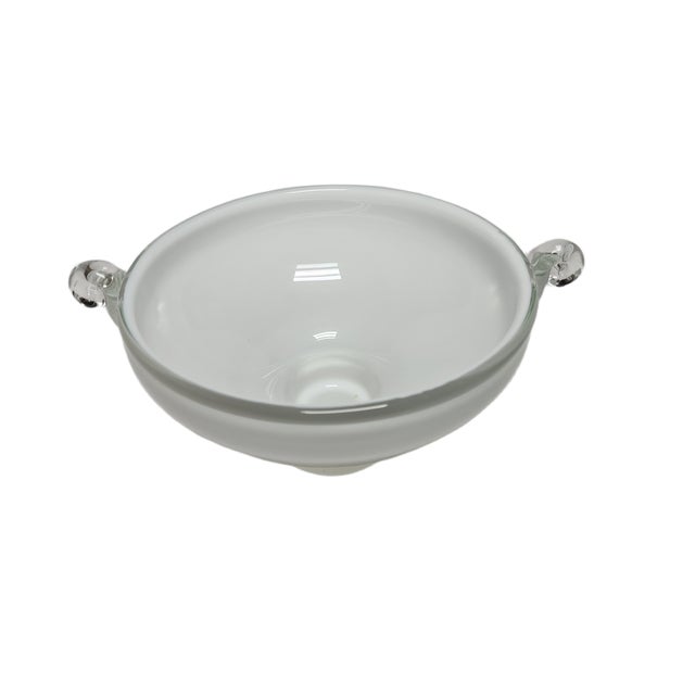 Mid-Century Modern Glass Basket from HSG Tarnowiec, Poland, 1970s For Sale - Image 3 of 8