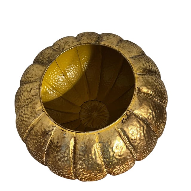 Farmhouse Vintage Handmade Hammered Brass Monumental Pumpkin For Sale - Image 3 of 5