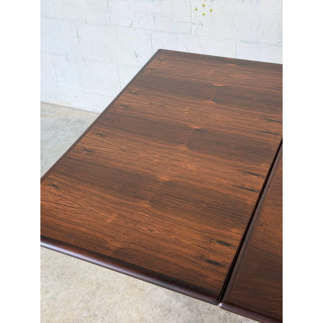 Danish Rosewood Dining Table With Expandable Pull Out Draw Leaves Denmark N&r Møbler 1960s For Sale - Image 9 of 14