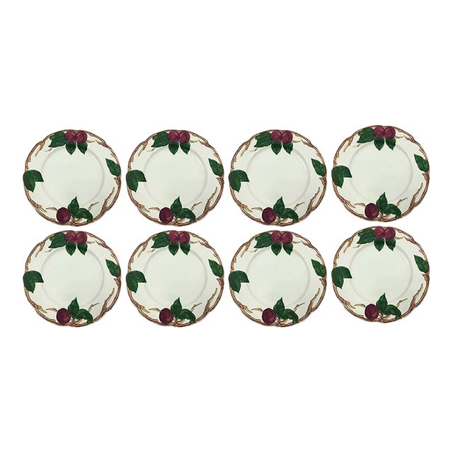 1940s Franciscan China Apple Pattern Salad Plates - Set of 8 For Sale