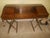 Wood Vintage 1970's Drexel Oxford Square Campaign Style Desk Faux Brass Legs For Sale - Image 7 of 11
