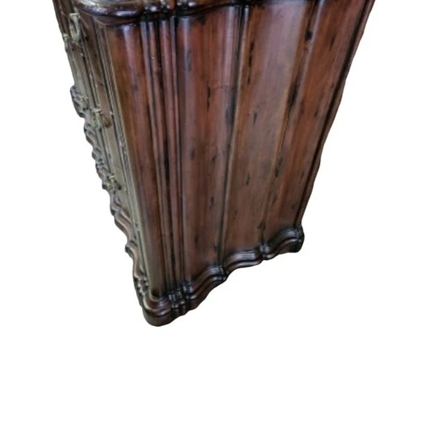Rococo Late 20th Century Rococo Style Century Furniture 3 Drawers Serpentine Commode Dresser Chest For Sale - Image 3 of 7