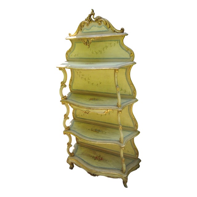 Vintage Florentine Floor Shelf, 1950s For Sale