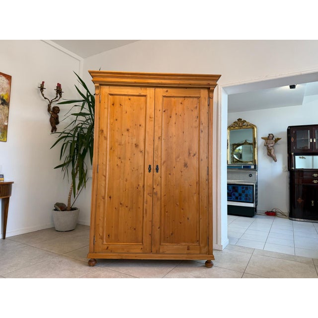 Rustic-Style Farmhouse Wardrobe, Natural Wood, Hall Wardrobe. Dimensions: Height x Width x Depth 190 x 132 x 56 cm. For...