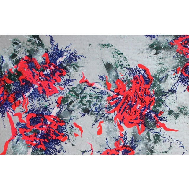 Abstract Silver Jumping, Contemporary Abstract Painting For Sale - Image 3 of 5