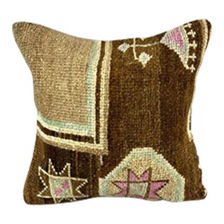 20 x 20 Rug Pillow Opulent Sunset Turkish Pillow Cushion Cover For Sale